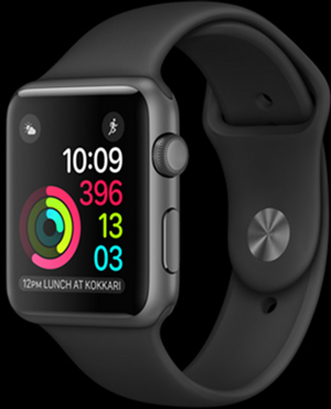 Apple Watch with Black Sport Band